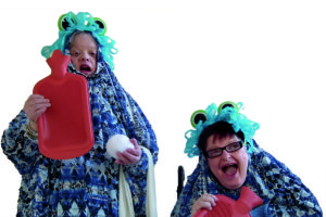 photo of Anna and Cathy as the cold aliens