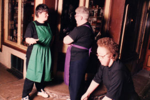 photo of Sandra Bookes, June Brandwood and Paula Mudd in Salford Streets