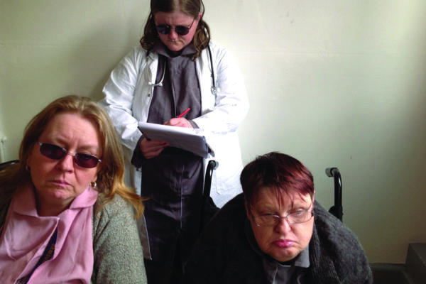 Photo from Following Patient 36 - Charlotte as a doctor with Ange and Cathy as unhappy patients