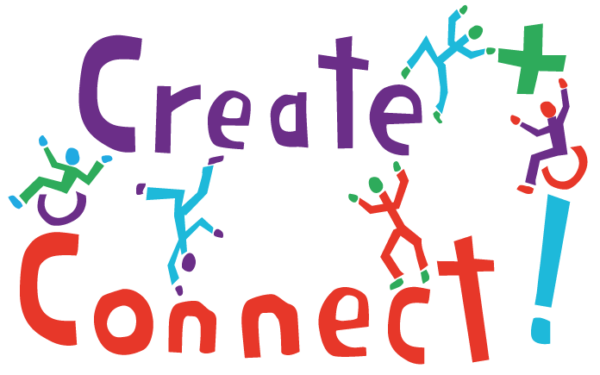 Logo for 'Create + Connect!' DIY's new project whilst staying safe at home